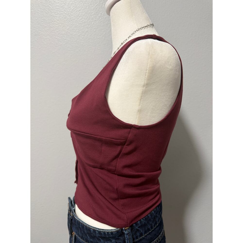 Forever 21 Corset Button-Down Crop Top  (Tag cut off) - Picture 3 of 6